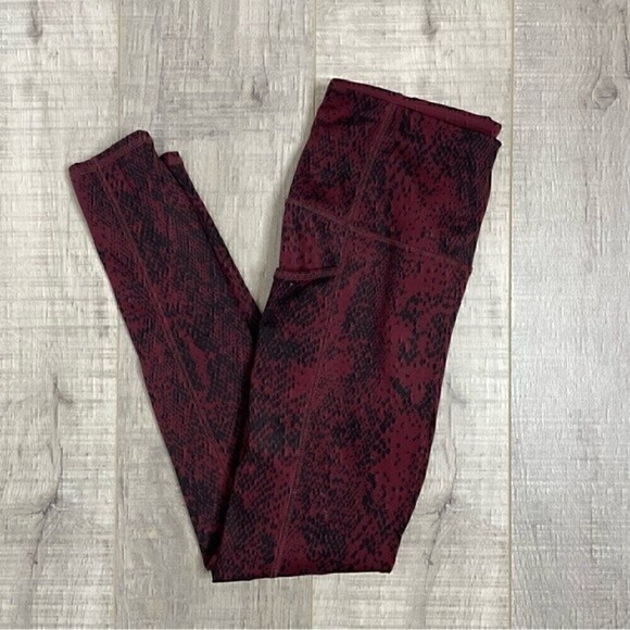 Chico's Red Snakeskin High Rise Leggings - Picture 1 of 4